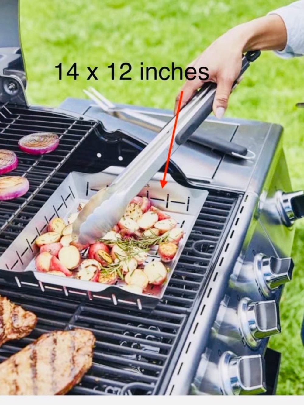 Henckels Stainless Steel BBQ Grill Basket 12x14 inches Brand New